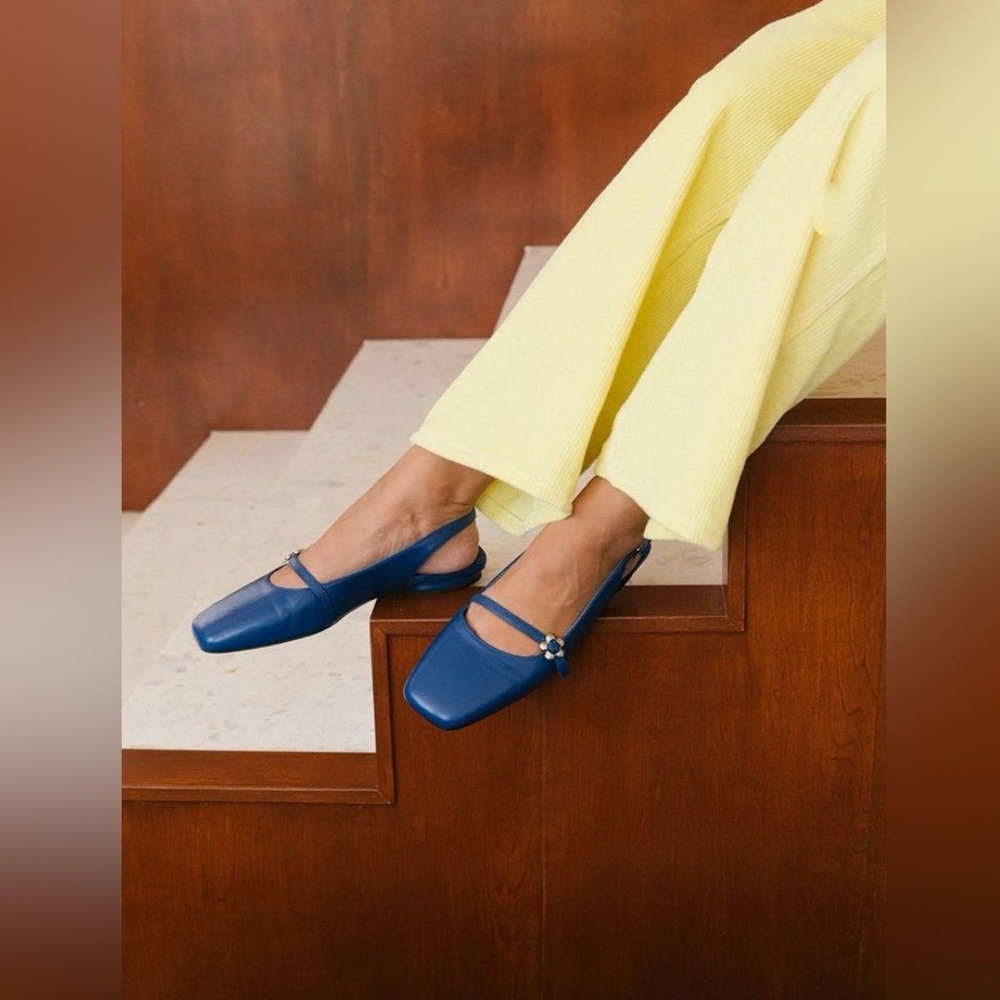 Lisa Says Gah Lisa Veronica Slingback Flats in Cobalt Size 10 - Picture 4 of 7